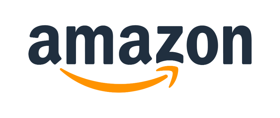 This is an image of the Amazon company logo. It says “Amazon” in dark lettering over a white background. There is a golden curved arrow curved upwards that is meant to resemble a smile.